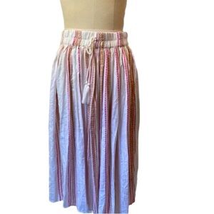 Beautiful Catherine Malandrino Multicolor Striped Midi Skirt size L bohemian